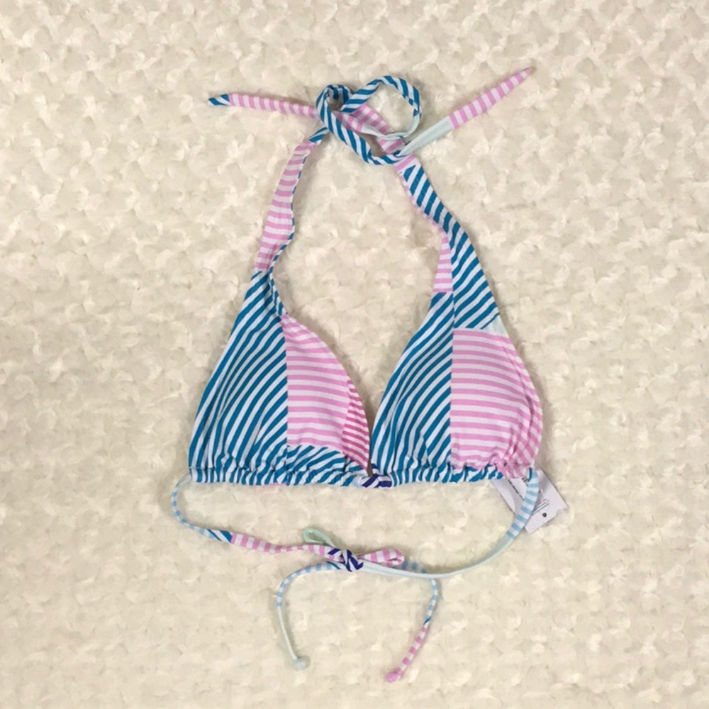 New Patchwork Stripes Bikini Top Triangle Medium